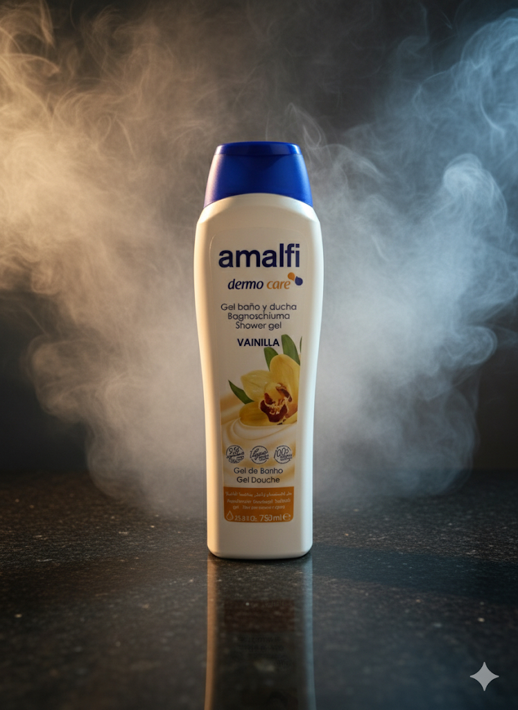 شامپو بدن آمالفی درمو کِر (Amalfi Dermo Care) با رایحه وانیل (۷۵۰ میلی‌لیتر)