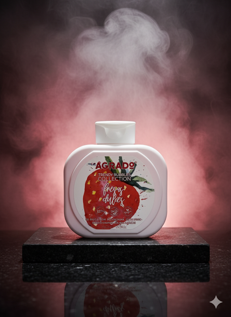 شامپو بدن توت فرنگی و خامه AGRADO (Fresas & Nubes)