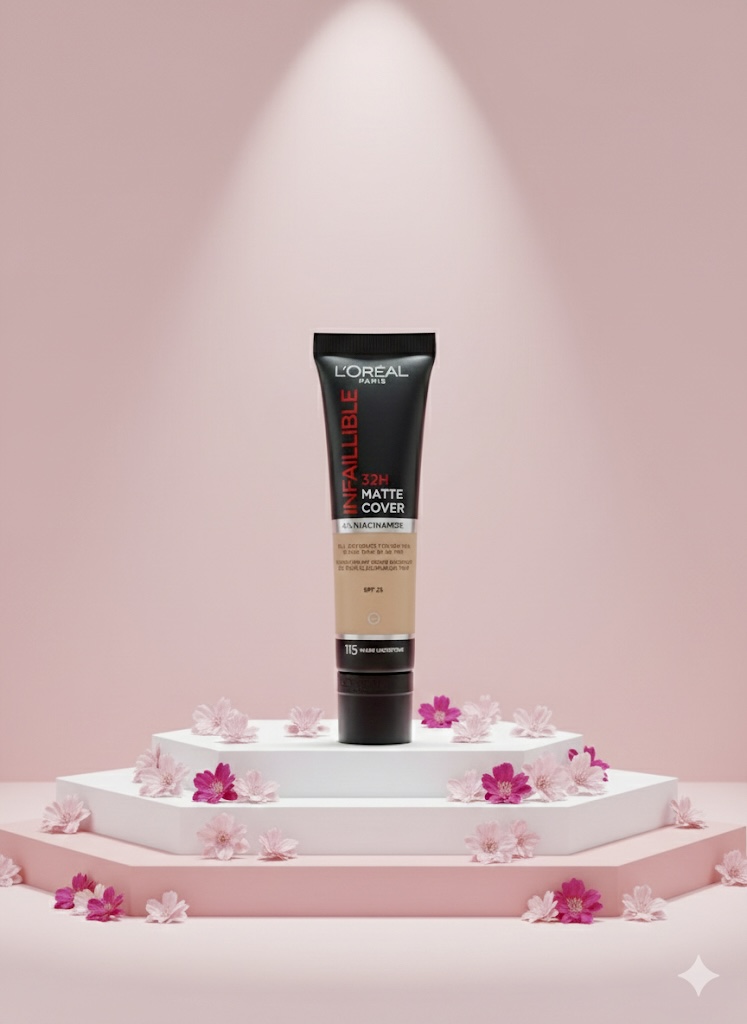 کرم پودر لورال اینفالیبل 32 ساعته مات کاور (L’Oréal Paris Infallible 32H Matte Cover Foundation)