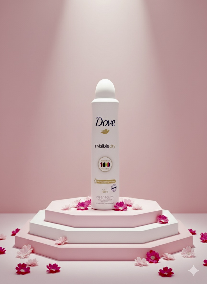 اسپری دئودورانت داو انگلیس : محافظت نامرئی و لمس پاکیزگی (Dove Invisible Dry Clean Touch Antiperspirant Deodorant)