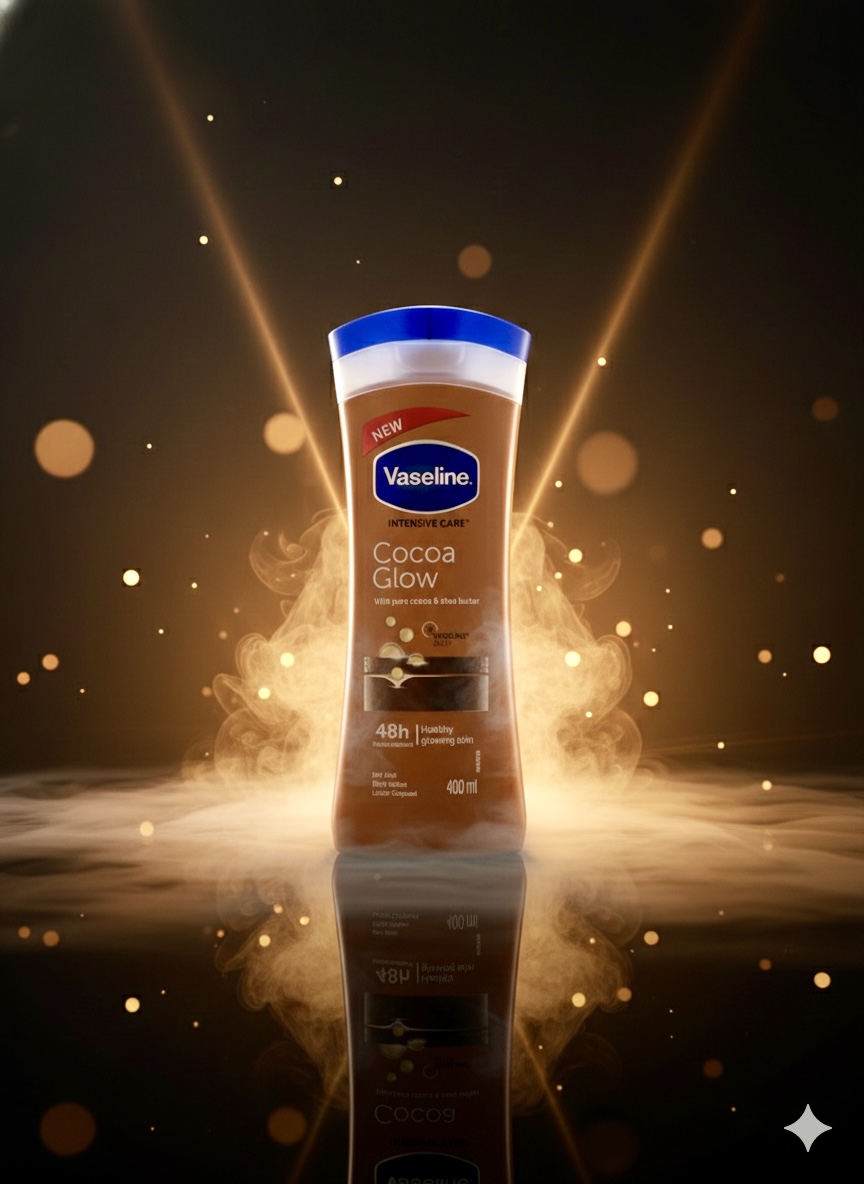 لوسیون بدن وازلین مدل کاکائو گلو Vaseline Intensive Care Cocoa Glow Body Lotion