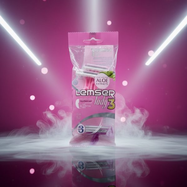 تیغ اصلاح زنانه سه‌لبه لمسر مدل Lady 3 (بسته ۲ عددی) Lemsar Lady 3 Triple-Blade Disposable Razors
