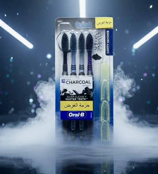 مسواک ذغالی اورال-بی مدل Charcoal Defense (بسته ۴ عددی) Oral-B Charcoal Toothbrush – Cavity Defense