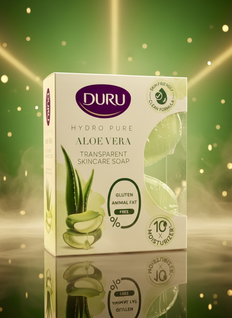 صابون شفاف مراقبت از پوست دورو حاوی آلوئه ورا:Duru Hydro Pure Aloe Vera Transparent Skincare Soap