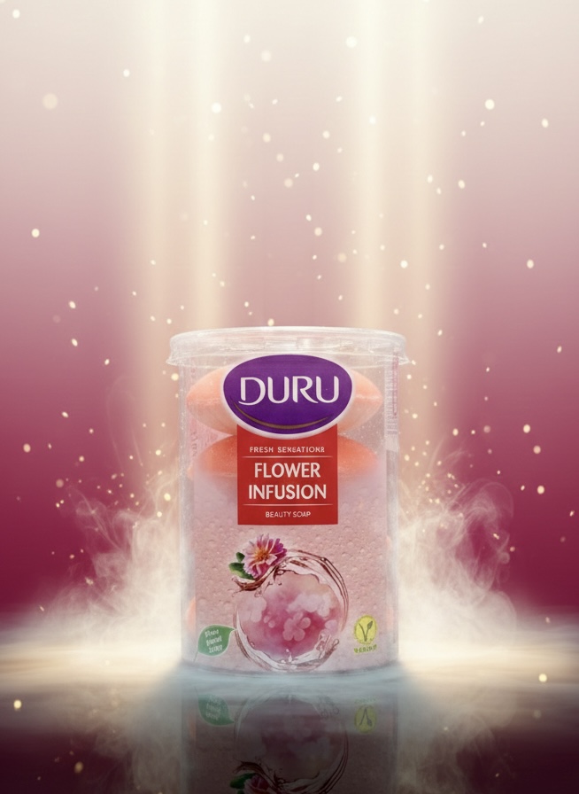 صابون زیبایی دورو با عصاره گل (فلاور اینفیوژن) Product Name (English): DURU Flower Infusion Beauty Soap