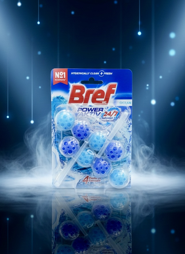 جرم‌گیر و خوشبوکننده توالت فرنگی Bref Power Aktiv Ocean | بهترین انتخاب برای نظافت سرویس بهداشتی