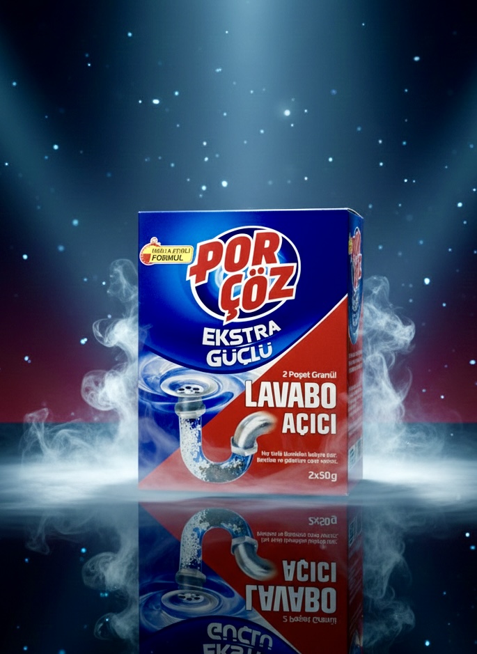 پودر لوله بازکن پورچوز مدل اکسترا گوچلو (فوق قوی) Porçöz Ekstra Güçlü Lavabo Açıcı Powder
